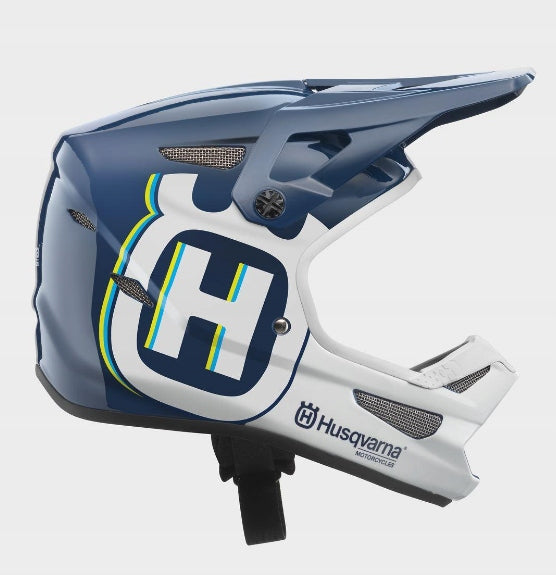 Husqvarna Motorcycle Helmet 100% Junior/Kids White/Navy (Size:M)