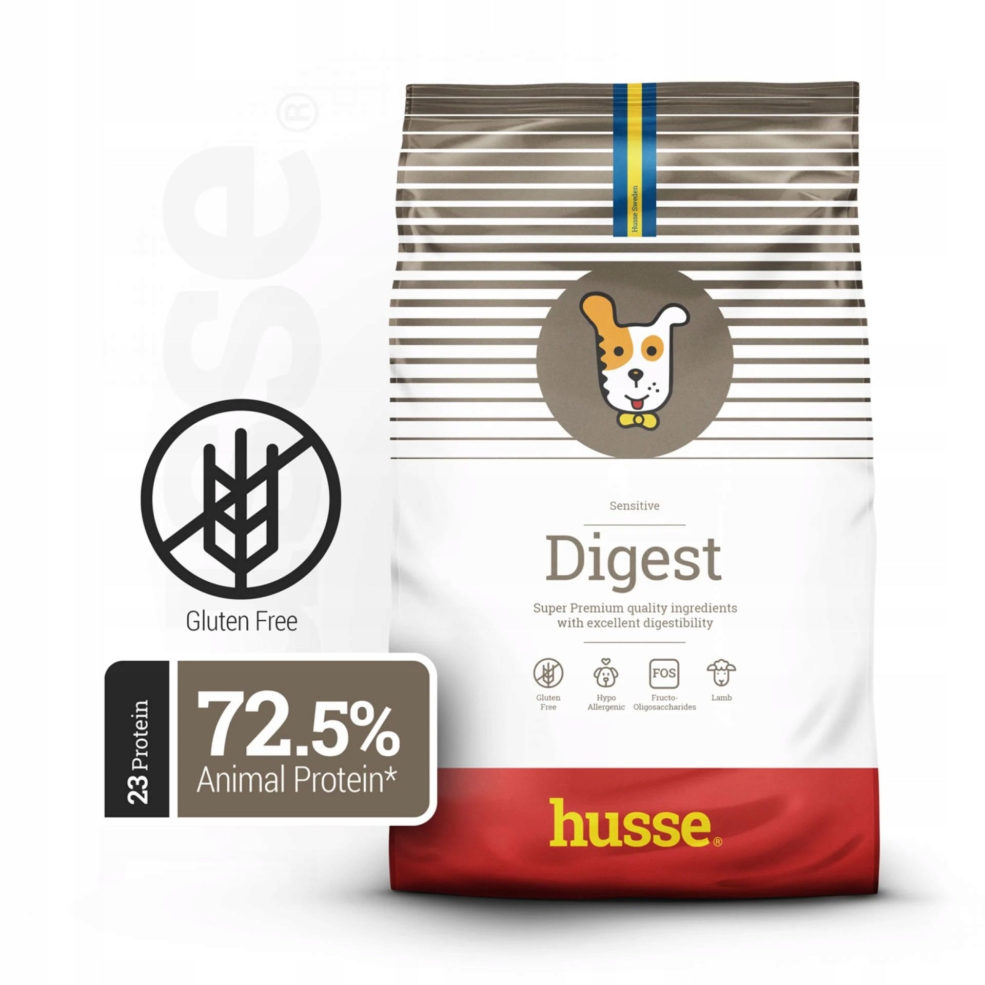 Husse hypoallergenic dog food lamb with salmon without gluten 12 kg Packaging status original