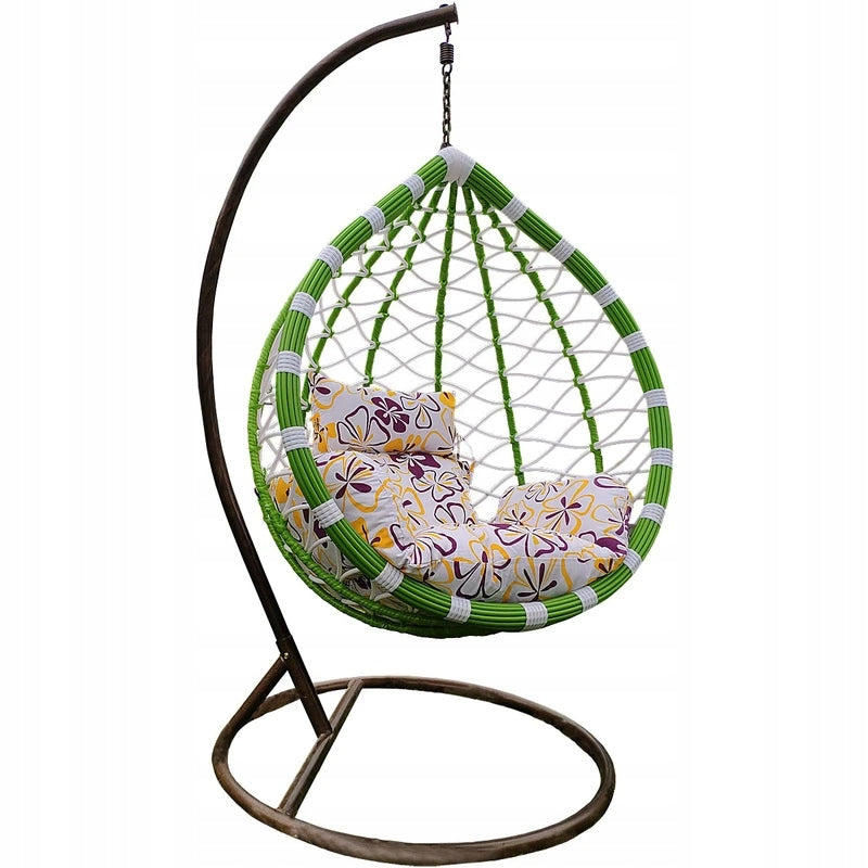 Hängesessel mit Ständer Saska Garden Cocoon Crescent Cocoon, grün/weiß 