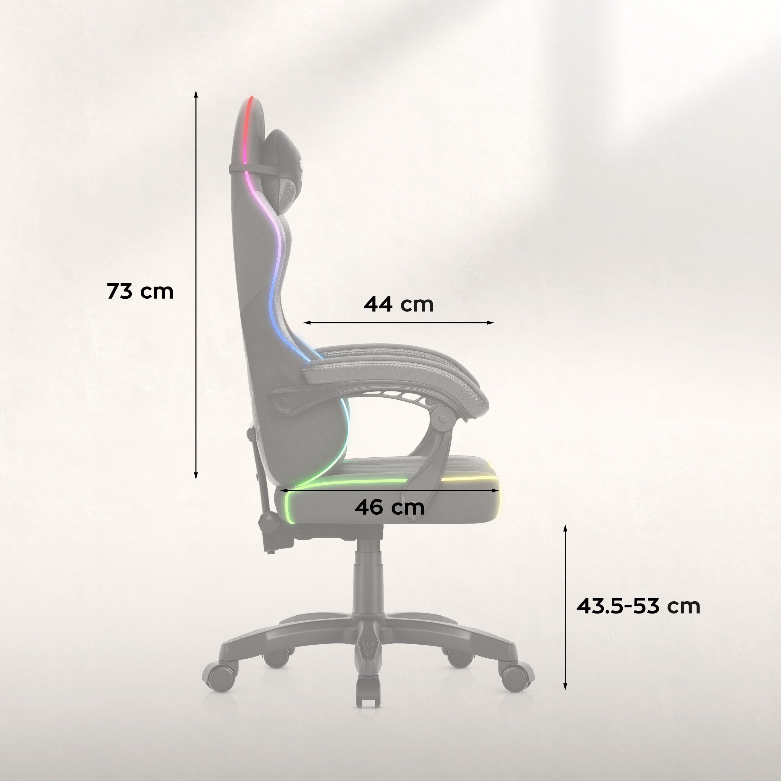 Huzaro Ergonomic chair up to 140 kg gaming office FORCE 2.7 RGB Black Brand Huzaro