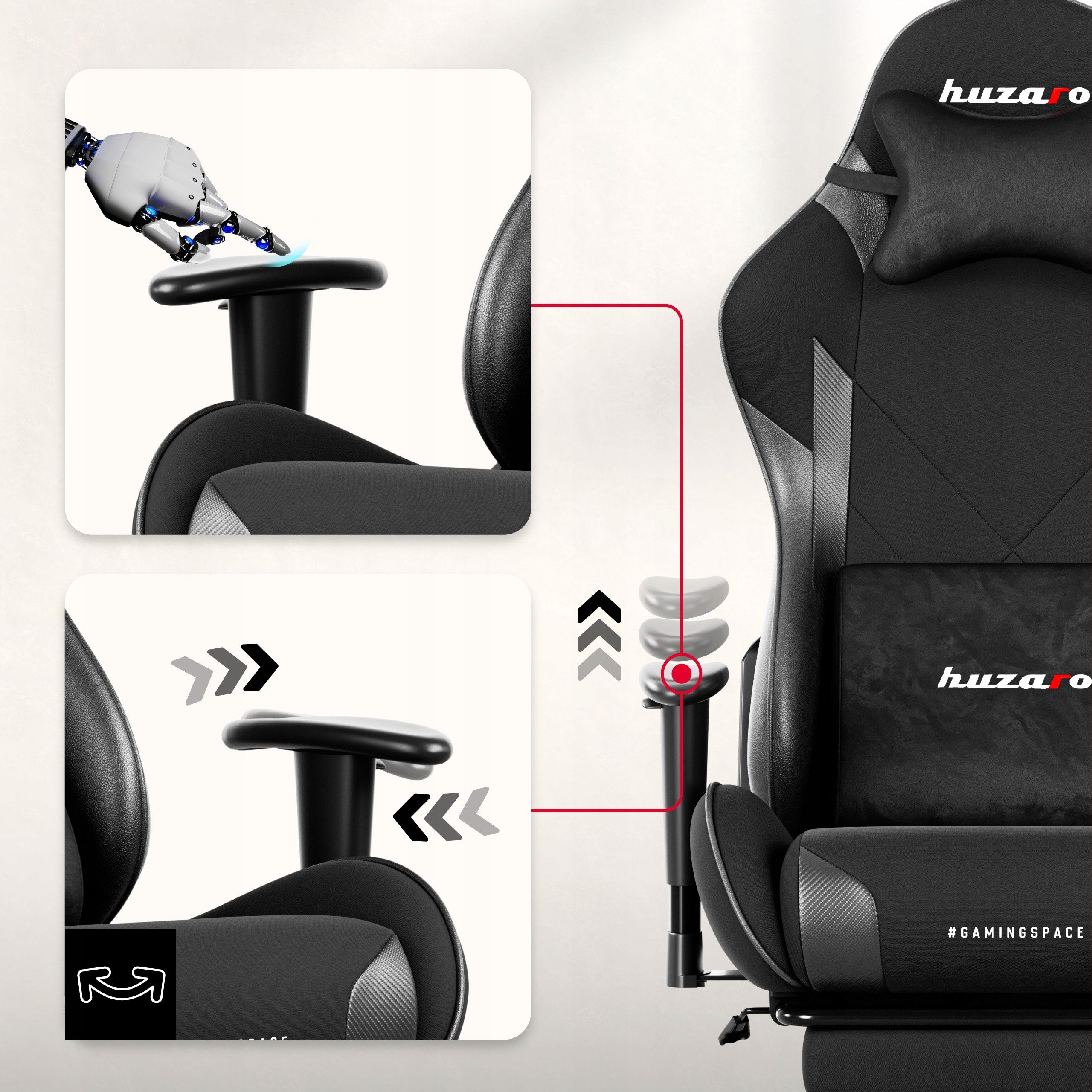 Huzaro Force 5.7 Black swivel chair Brand Huzaro