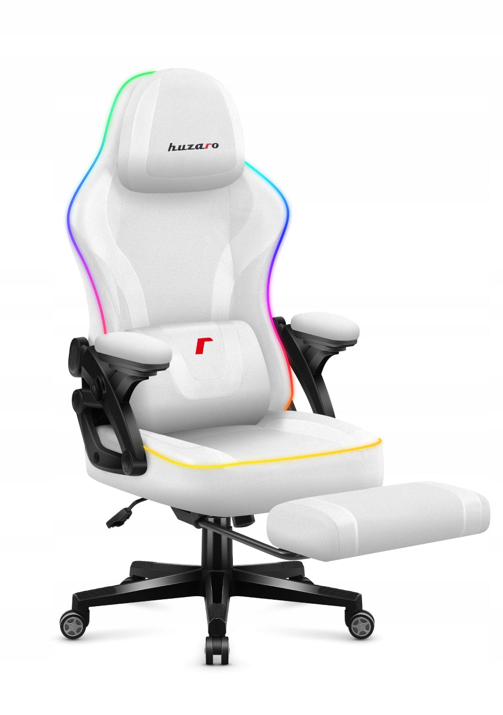 Huzaro LED office swivel GAMING CHAIR FORCE 4.6 RGB White Model Force 4.6 RGB White