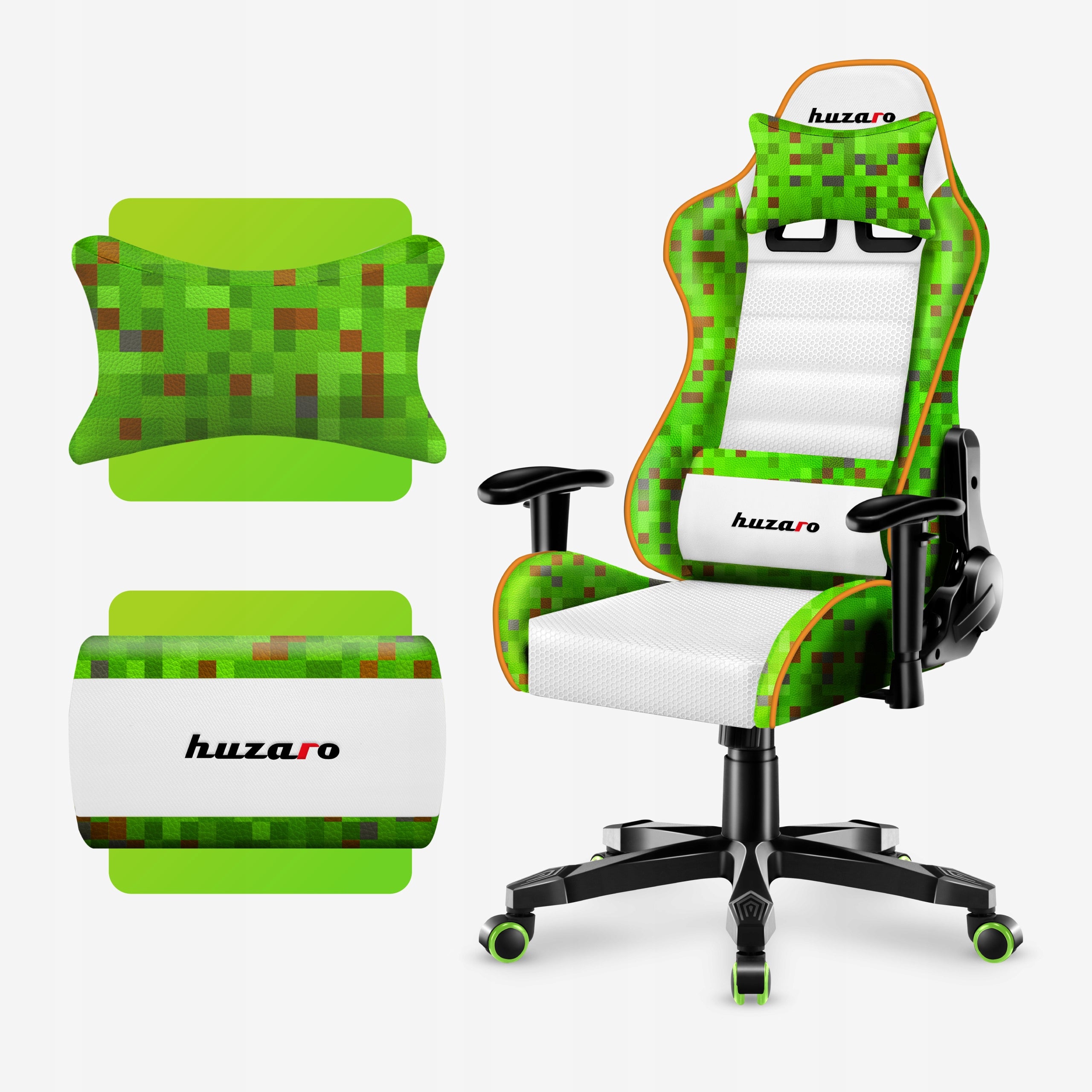 Huzaro SWIVEL GAMING CHAIR for children 100-160cm Ranger 6.0 PIXEL WHITE