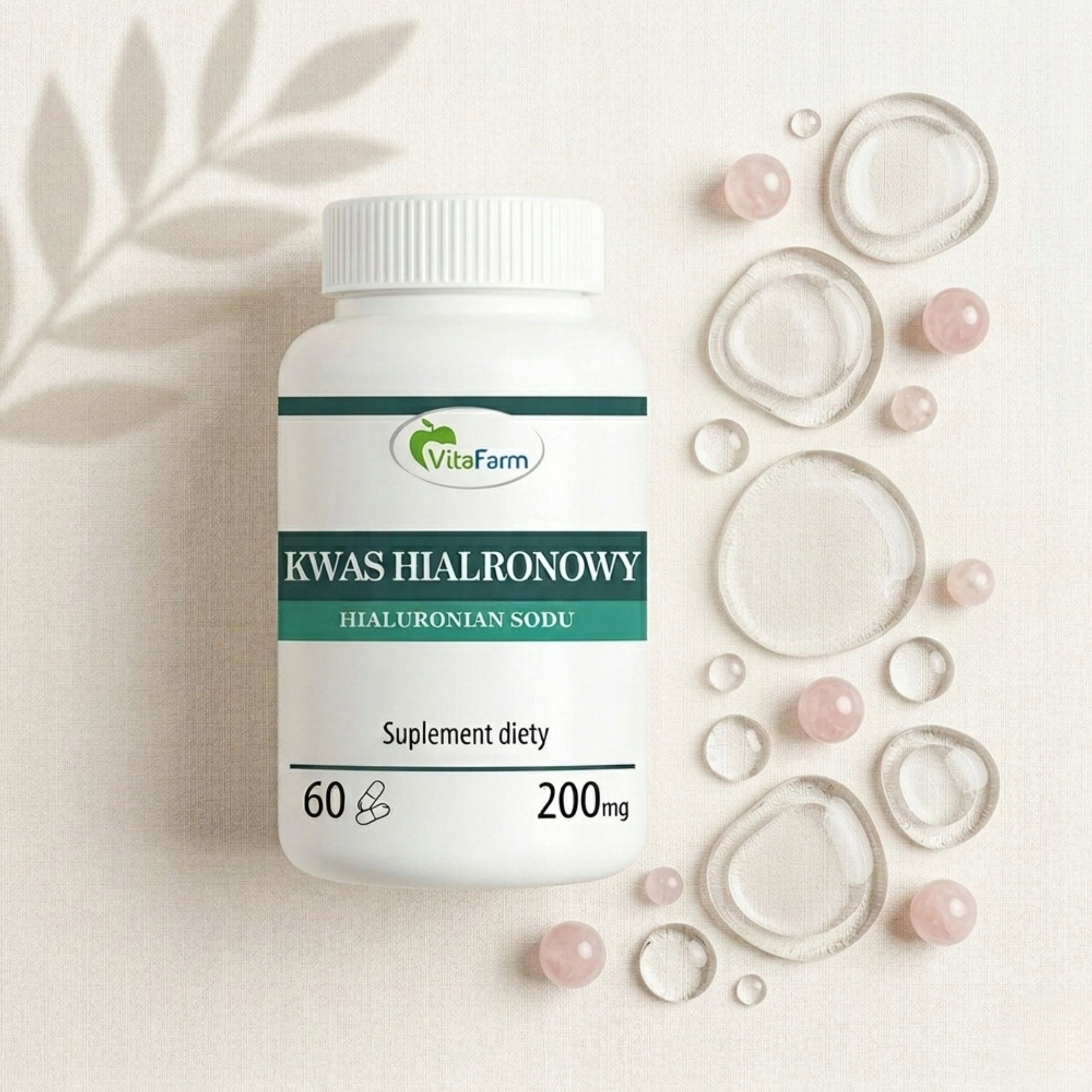 Hyaluronic acid Capsules 60 pieces for joints wrinkles 200 mg hyaluronan Manufacturer code 5902273241508