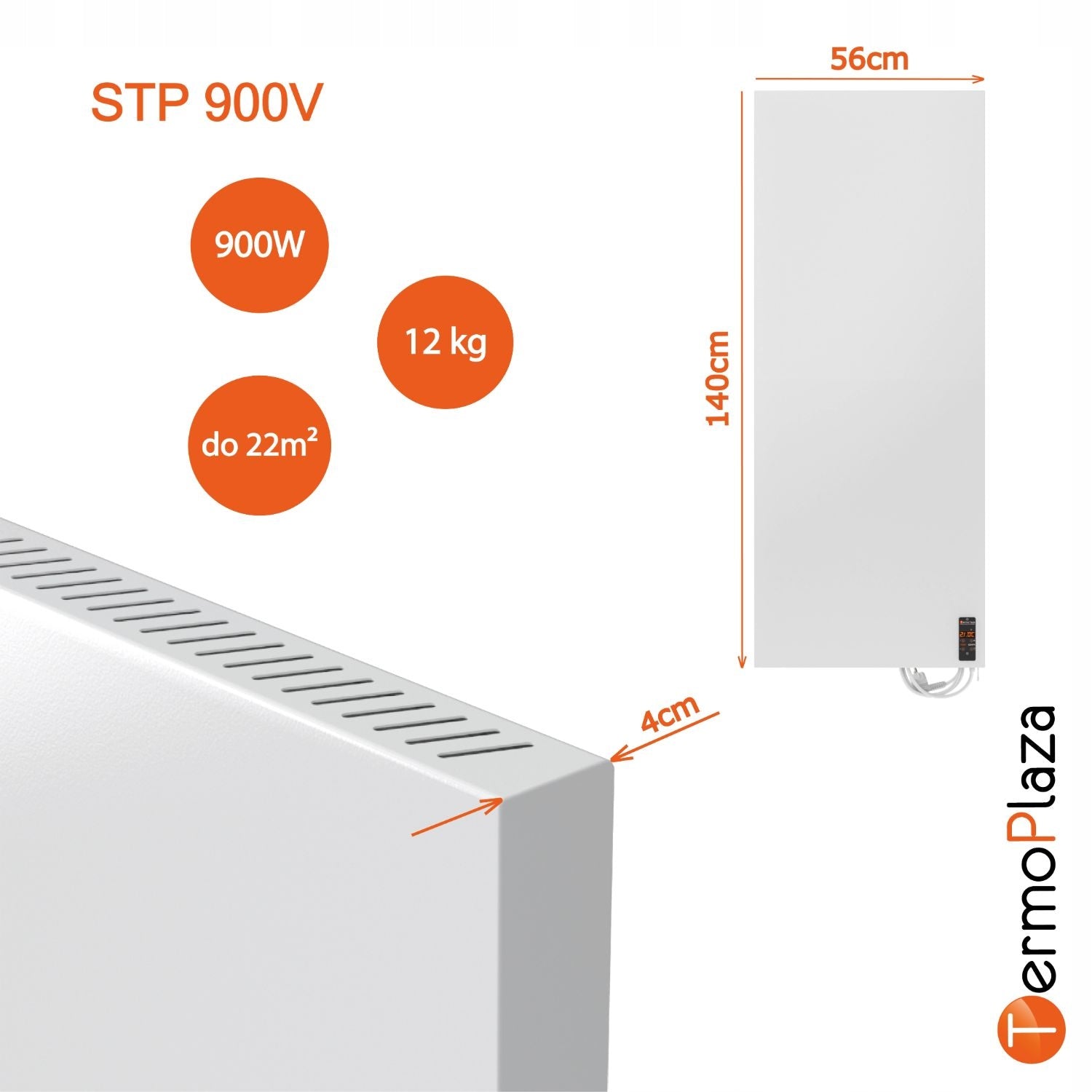 Heizung Termoplaza STP 900V, 56x140 cm, weiß 