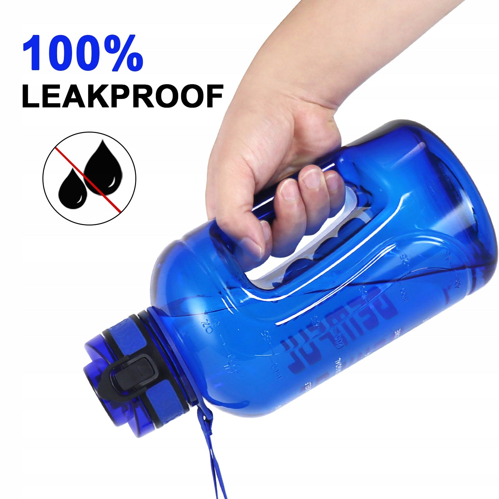 Hydration Bottle 2000 ml Leak Proof Gym Bottle with Times to Drink Manufacturer code GF017
