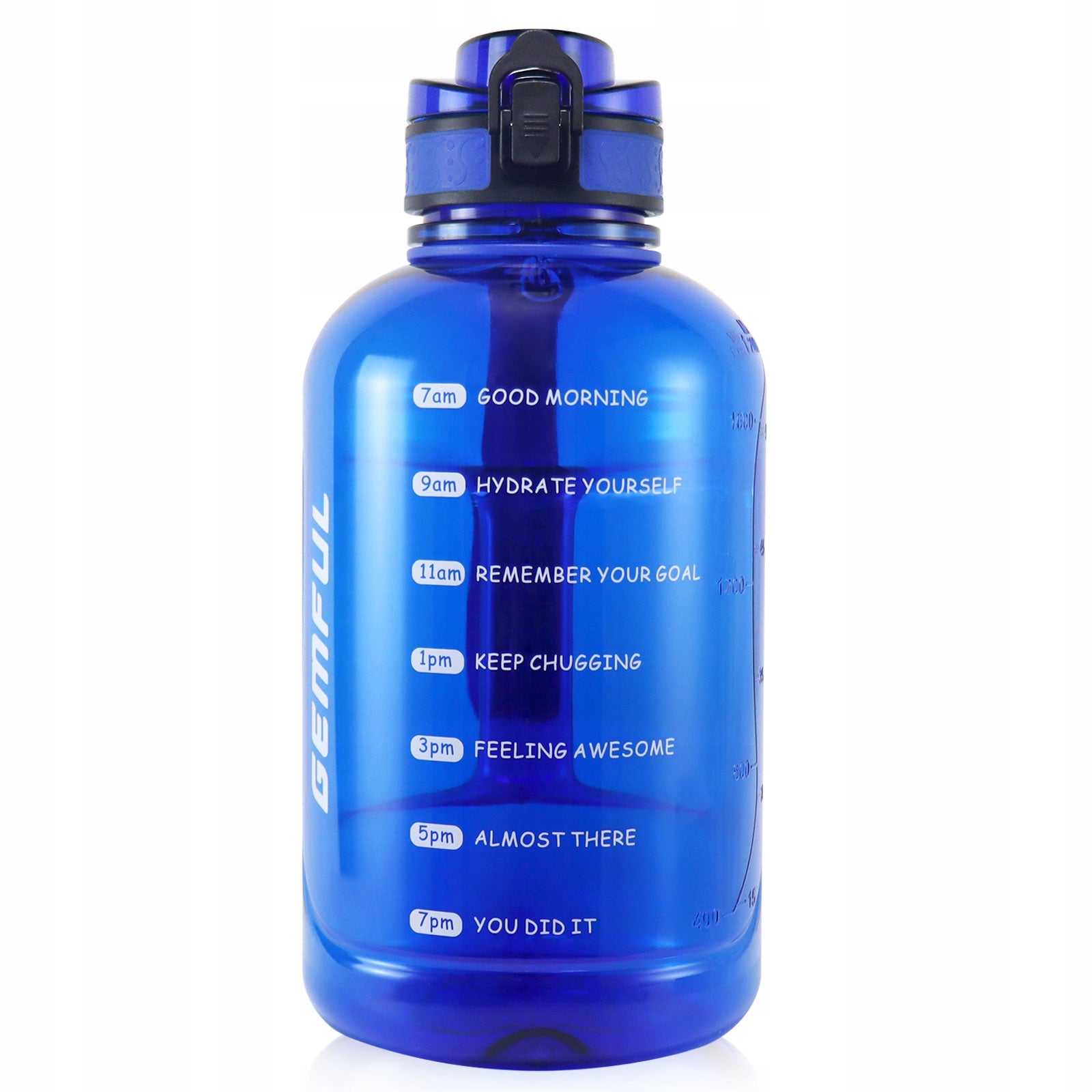 Hydration Bottle 2000 ml Leak Proof Gym Bottle with Times to Drink