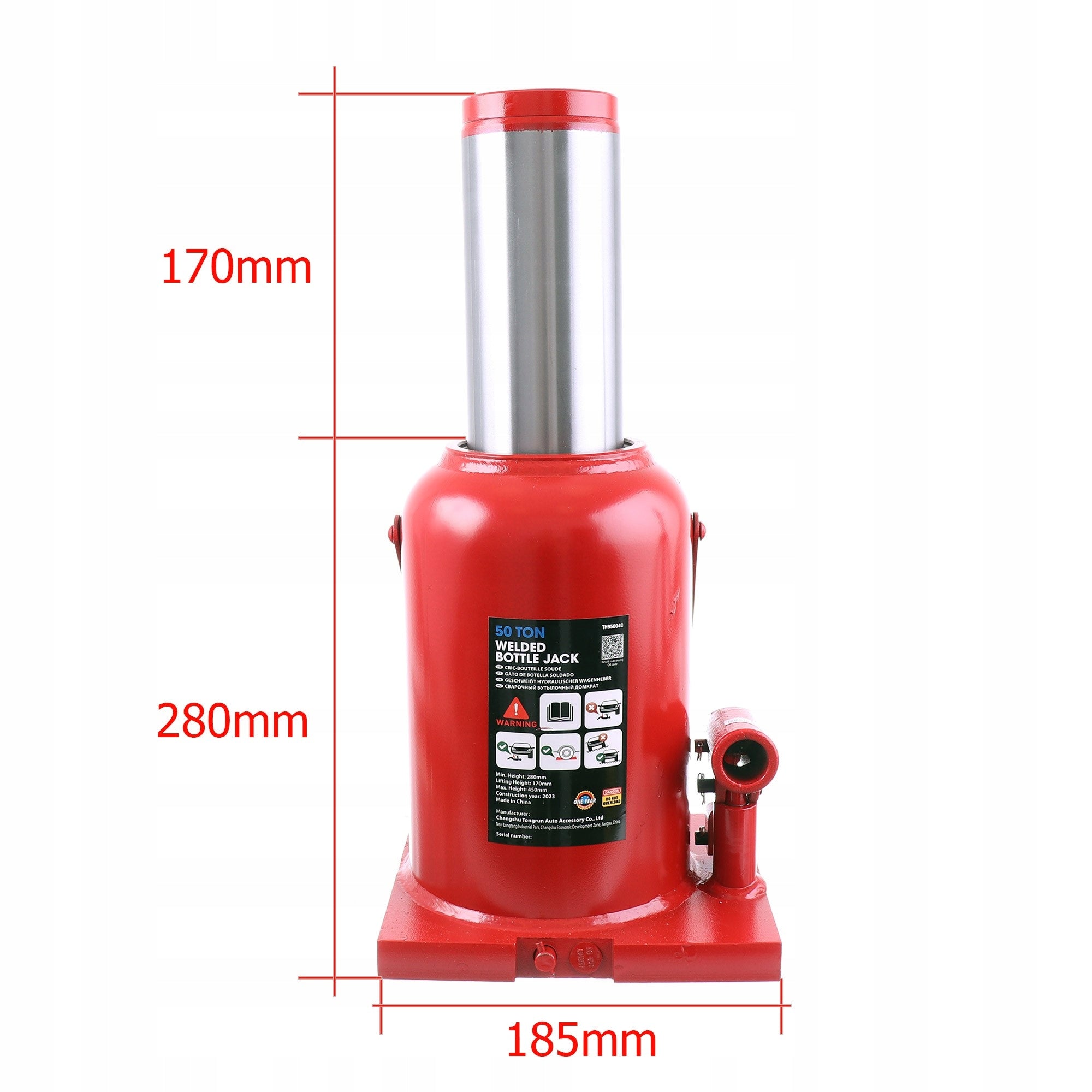 Hydraulic Bollard Lift 50 Ton Big Red Bottle Lift Lever Brand Big Red