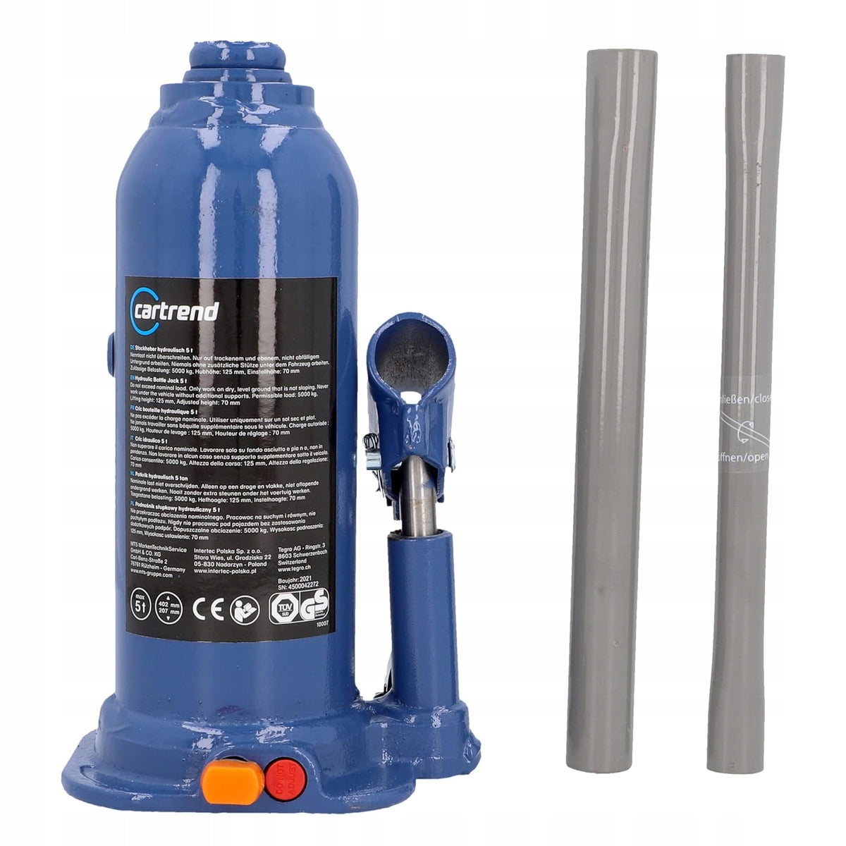 Hydraulic Bollard Lift CARTREND 1007 5 Ton Blue Car