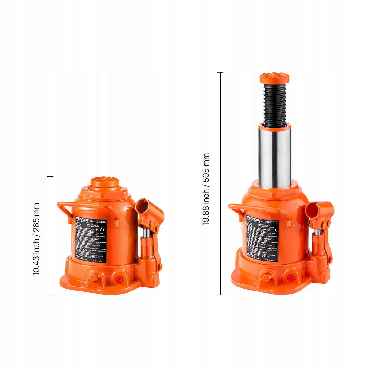 Hydraulic Bottle Jack 20 Ton Manual High Lift Automotive Car Repair Shop Maximum lifting height 320 mm