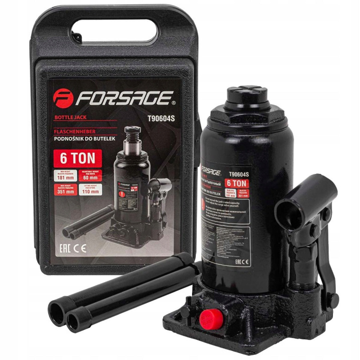 Hydraulic Car Bollard Lift Black Suitcase 6T Forsage