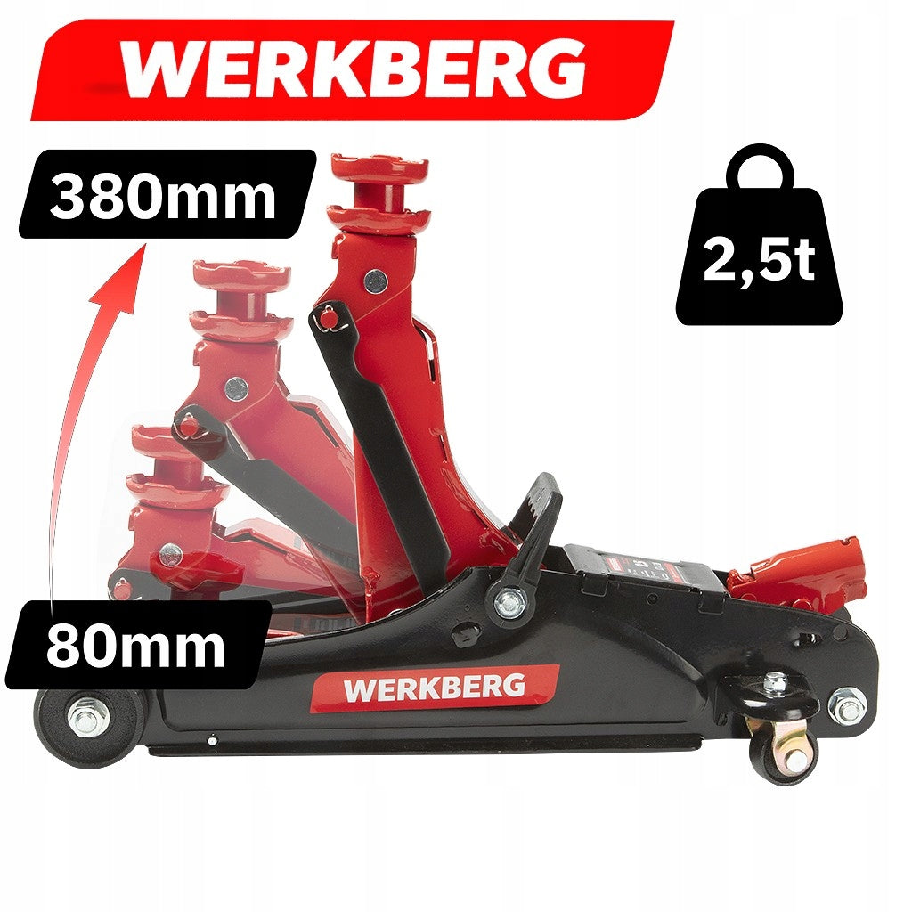 Hydraulic Car Lift WERKBERG 2,5T 380 MM FROG Low Profile Manufacturer code MTP007775