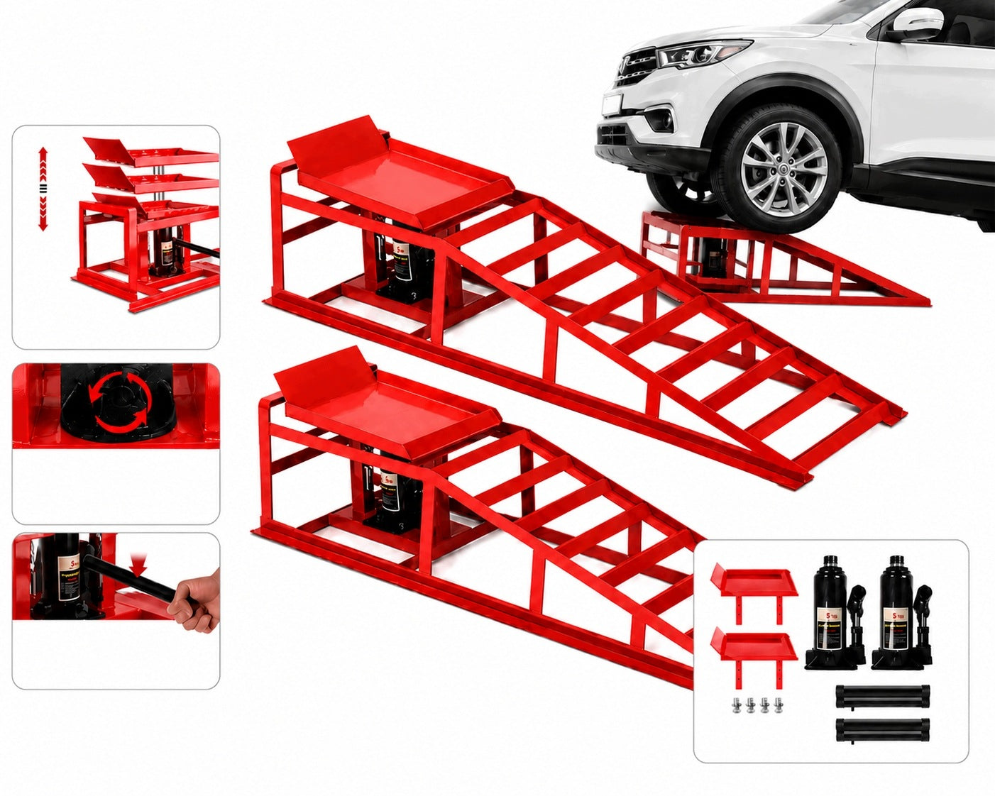Hydraulic Car Overrun Adjustable Car Ramps Lift 5T