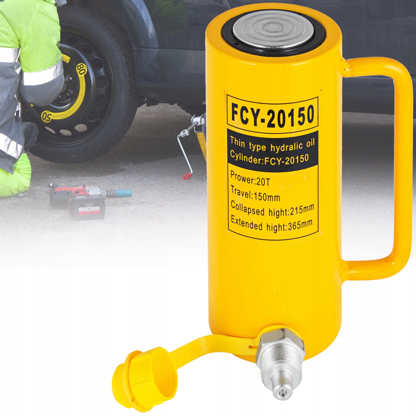 Hydraulic Cylinder Jack 20 Ton 6 Inch Stroke Single Acting with Connector Maximum lifting height 360 mm