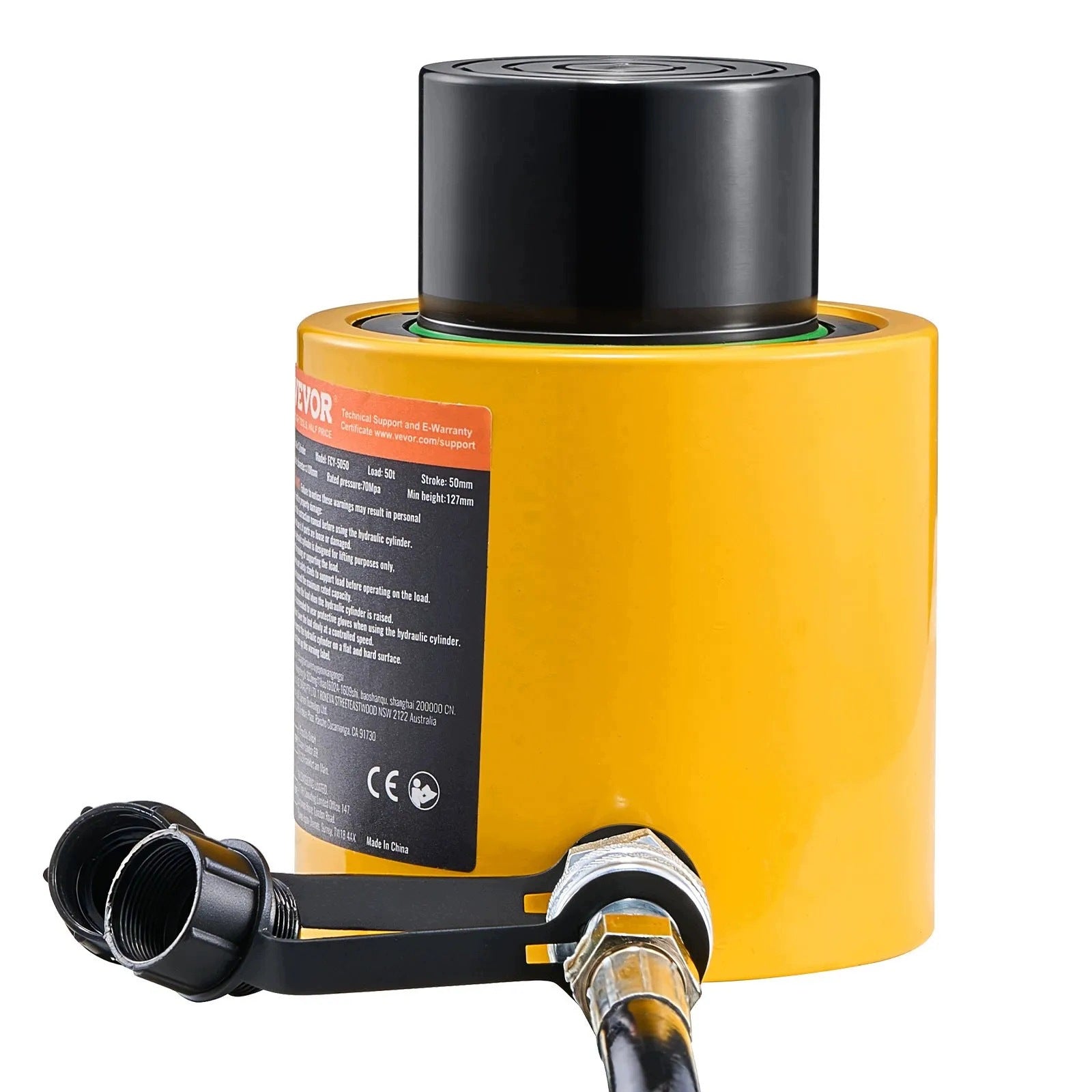 Hydraulic Cylinder Jack 50 Ton Heavy Duty 50mm Single Acting Yellow Steel