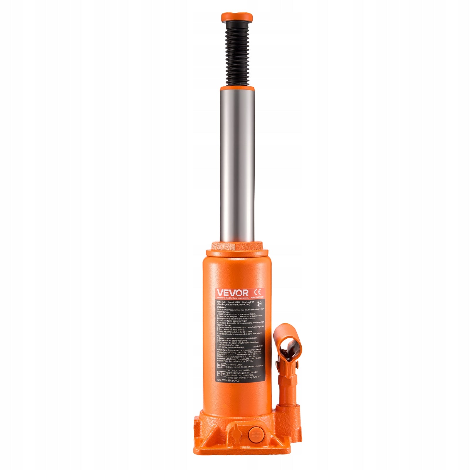 Hydraulic Pneumatic Lift 10T Effortless Operation Orange Brand Vevor