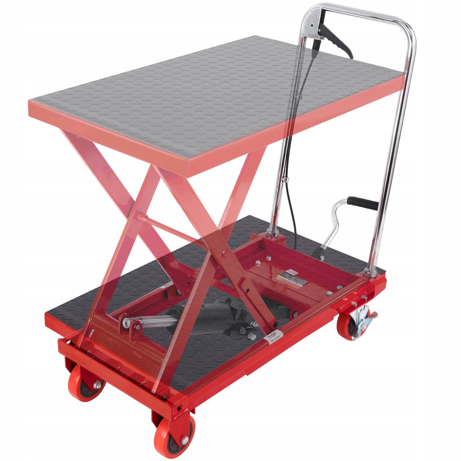 Hydraulic Table Steel Lifting Trolley Load Capacity 230KG Red Brand no brand