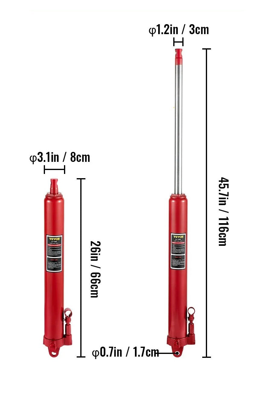 Hydraulic bottle lifter 8 t red premium single pump steel Brand no brand