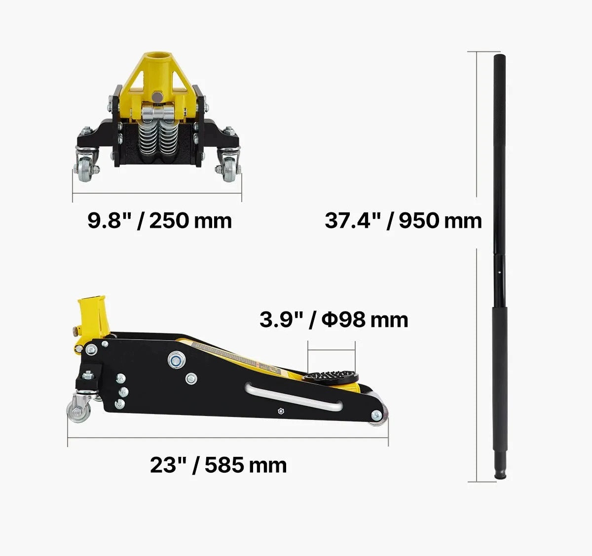 Hydraulic car lift 1,5 t yellow strong 80 - 365 mm steel Brand no brand