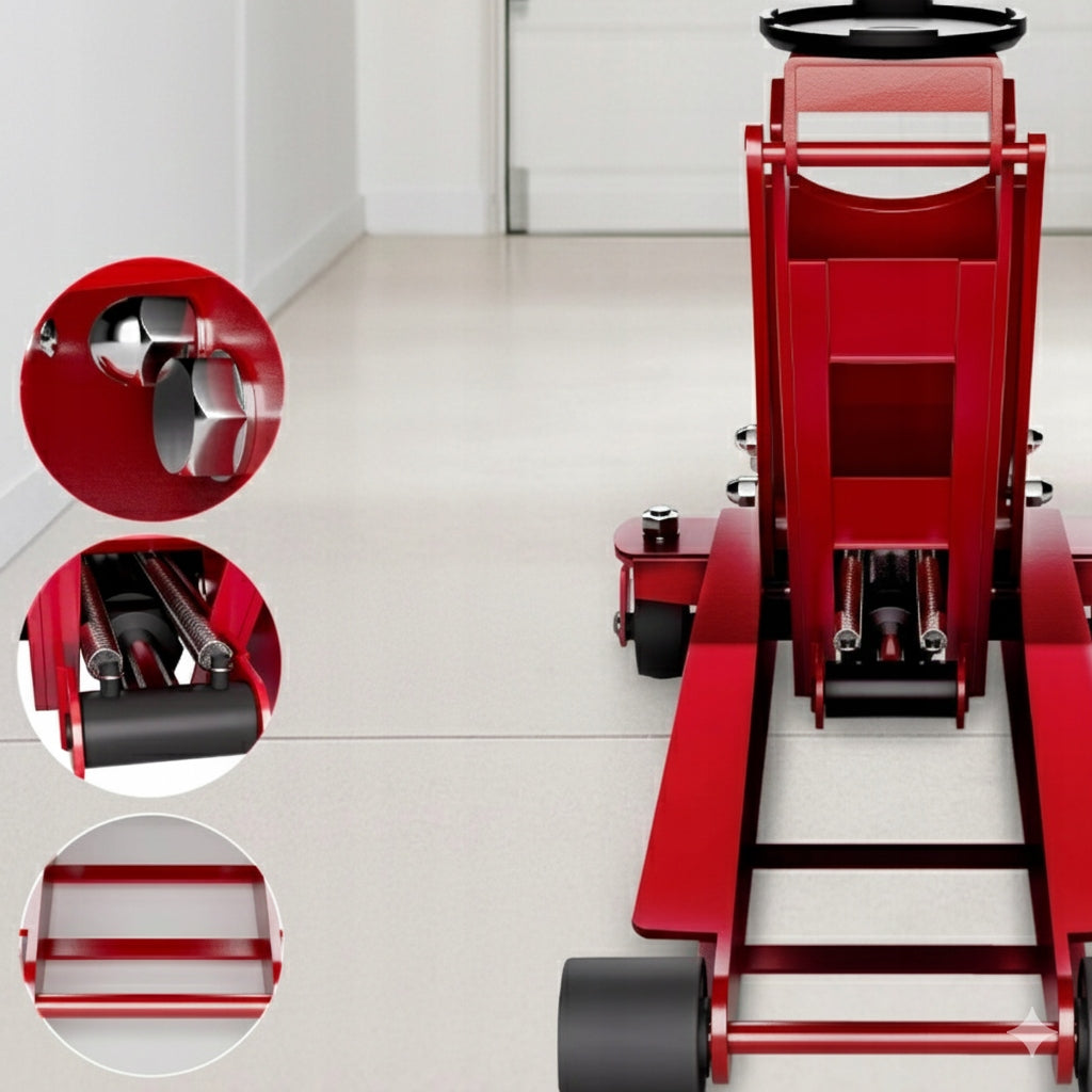 Hydraulic car lift TRESKO 3T 75-510 mm Red Manufacturer code TKWH-007