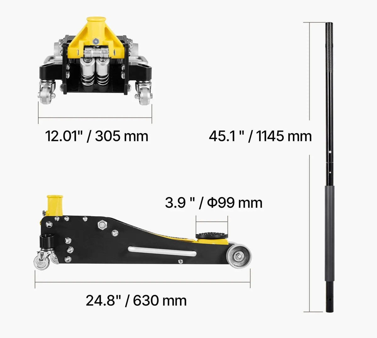 Hydraulic car lift powerful max 2,5 t double piston pump 475 mm Brand no brand