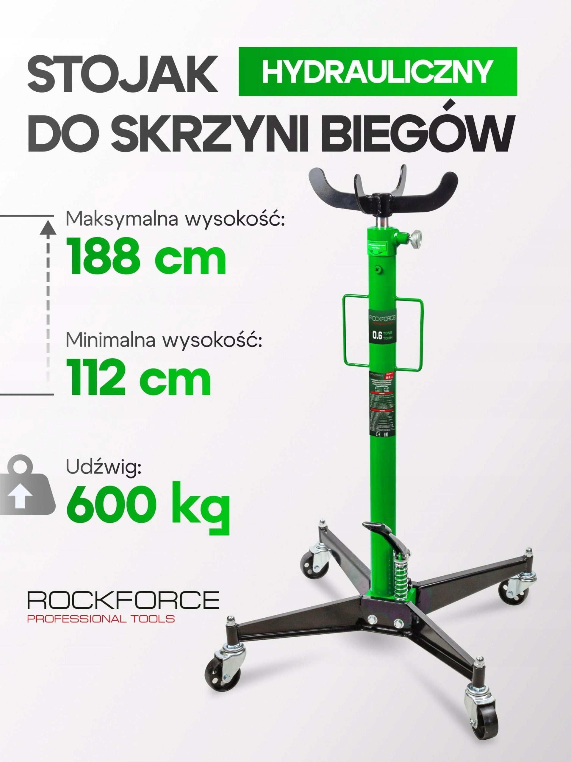 Hydraulic gearbox lift 0.6 T 112-188 cm with pedal Rockforce Brand Rockforce