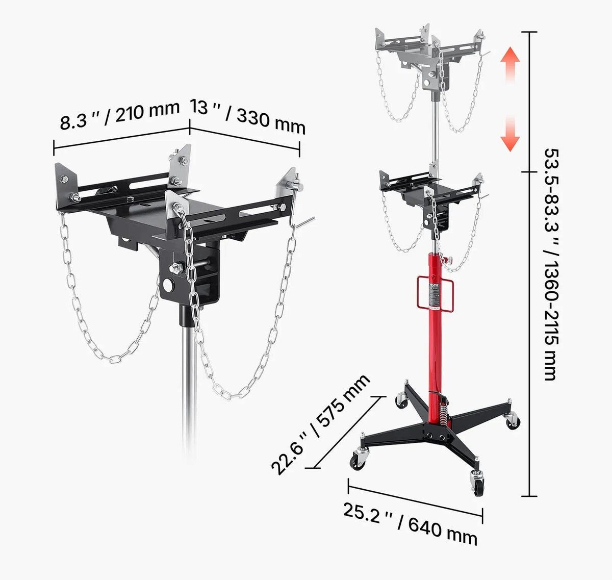 Hydraulic gearbox lifter 500 kg black strong telescopic 360° Brand no brand