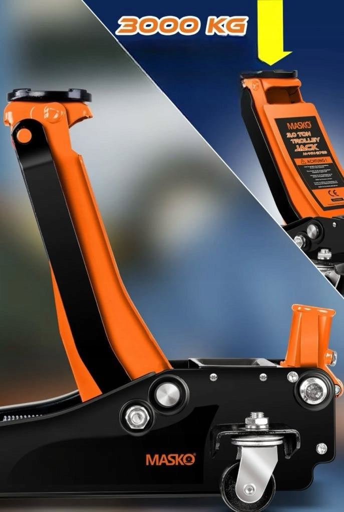 Hydraulic lift 3T flat, roller 360° + accessories Brand Masko