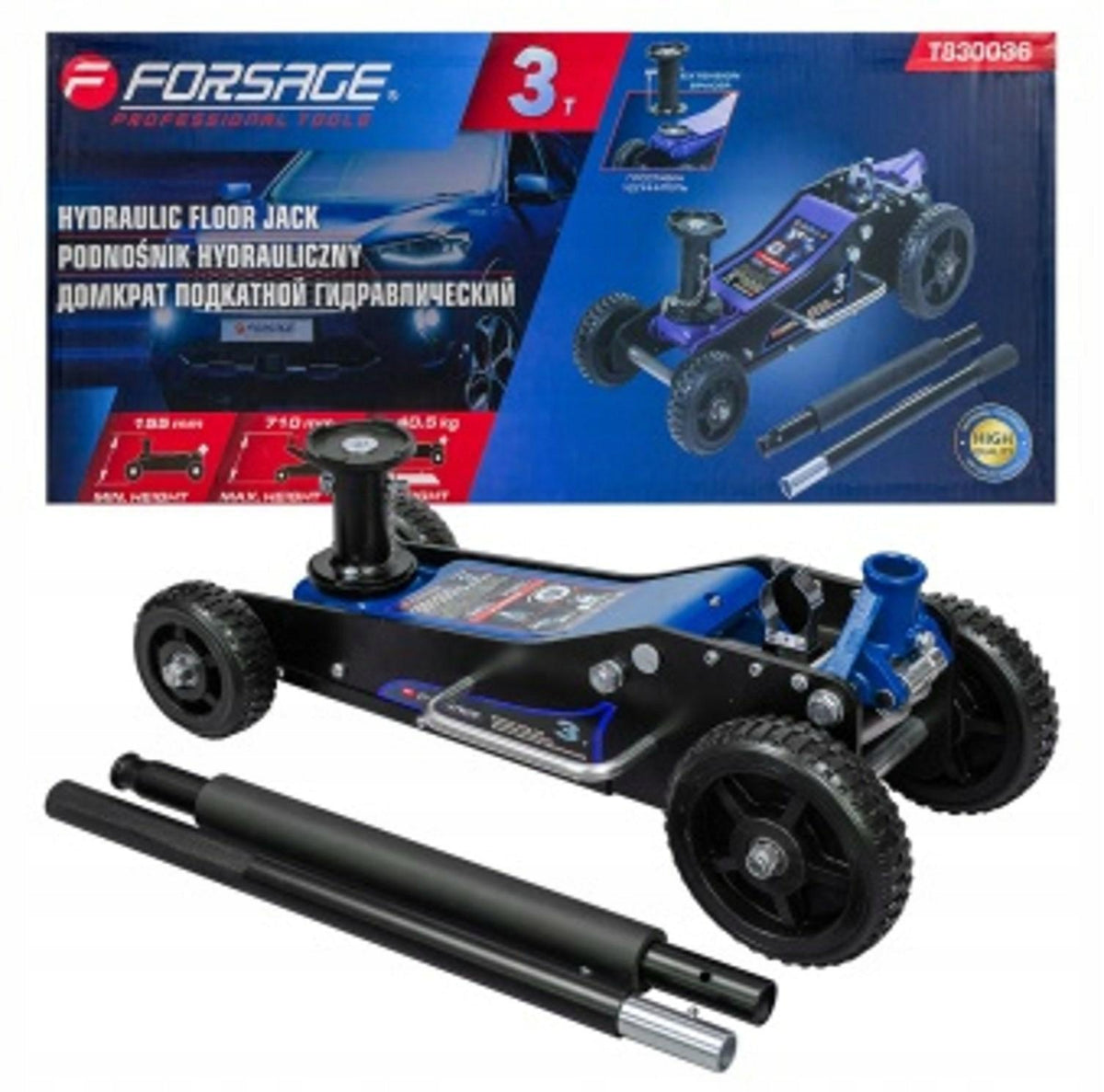 Hydraulic lift 3T off-road h min 155 mm h max 710 mm Forsage