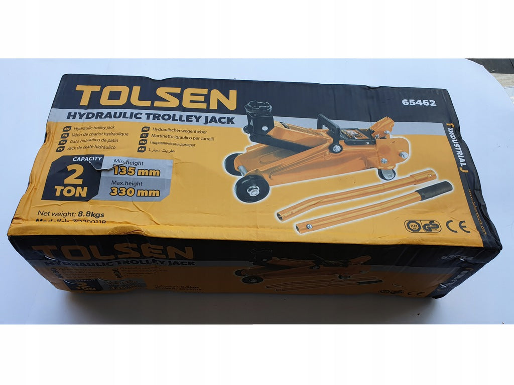 Hydraulic lift TOLSEN 2T 168-268mm TÜV solid 8,8kg Minimum lifting height 168 mm