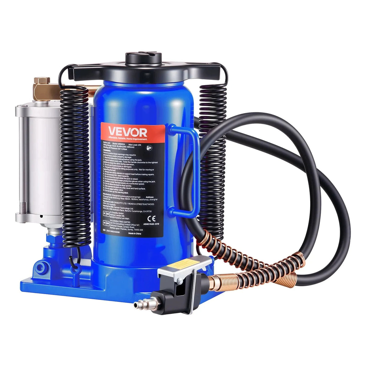 Hydraulic pneumatic bottle lift 20 tons premium anti-slip