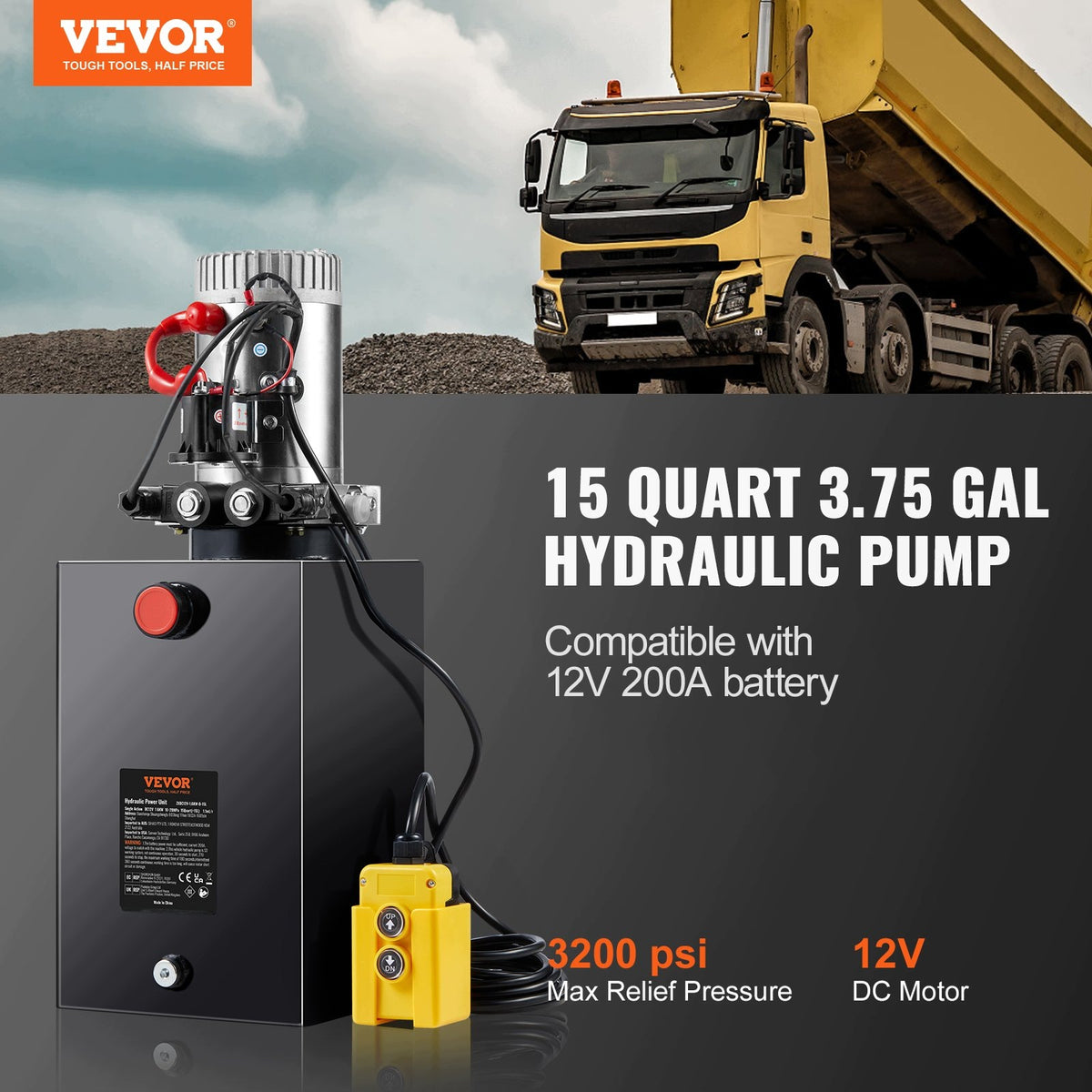 Hydraulic pump aggregate 12 V 1600 W double acting 15 L Brand no brand
