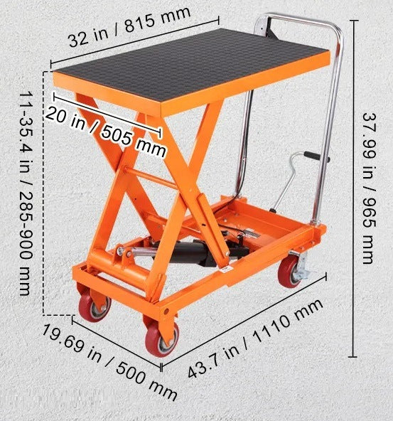 Hydraulic scissor lift truck 500 kg premium workbench 900 mm Brand no brand