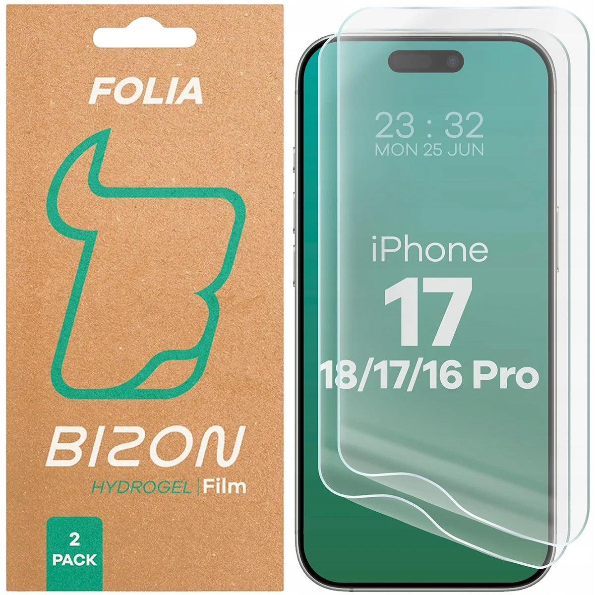 Hydrogel film for screen Bizon for iPhone 18,17,16 Pro / 17, hydrogel 2pcs