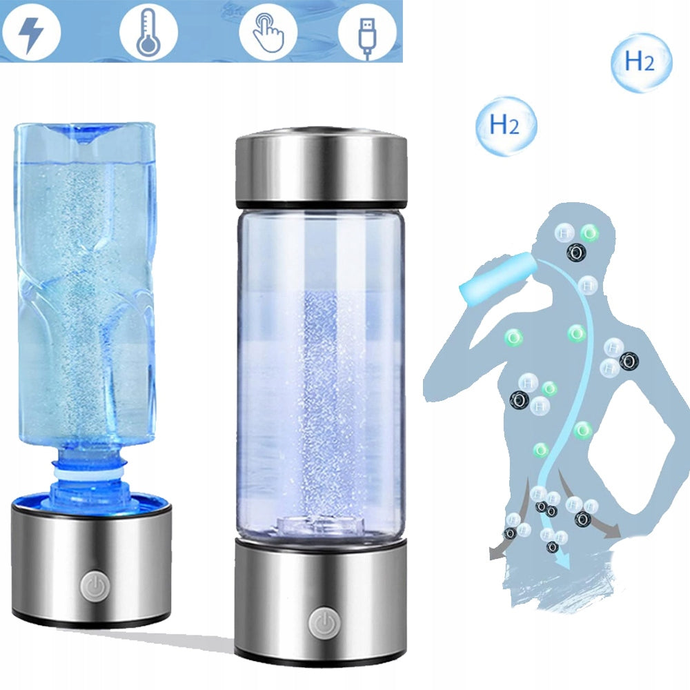 Hydrogen Water Bottle 420ML, Alkaline Water Generator