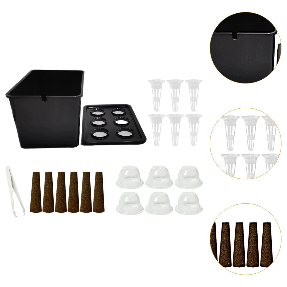 Hydroponics Growing System Kit Planting Container for Garden Office Black Packaging status original