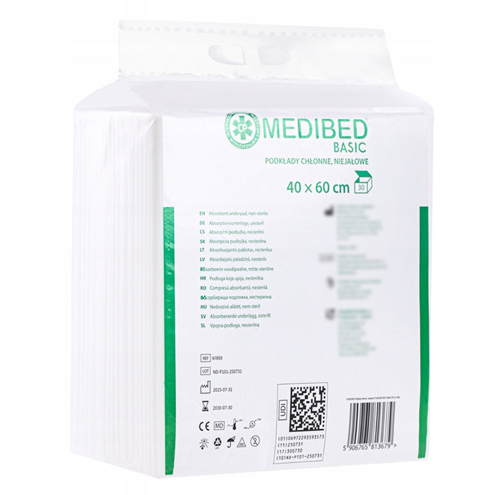 Hygiene CHANGING PRIMERS MEDIBED BASIC 40x60 360 ml 30 PCS. Packaging status original