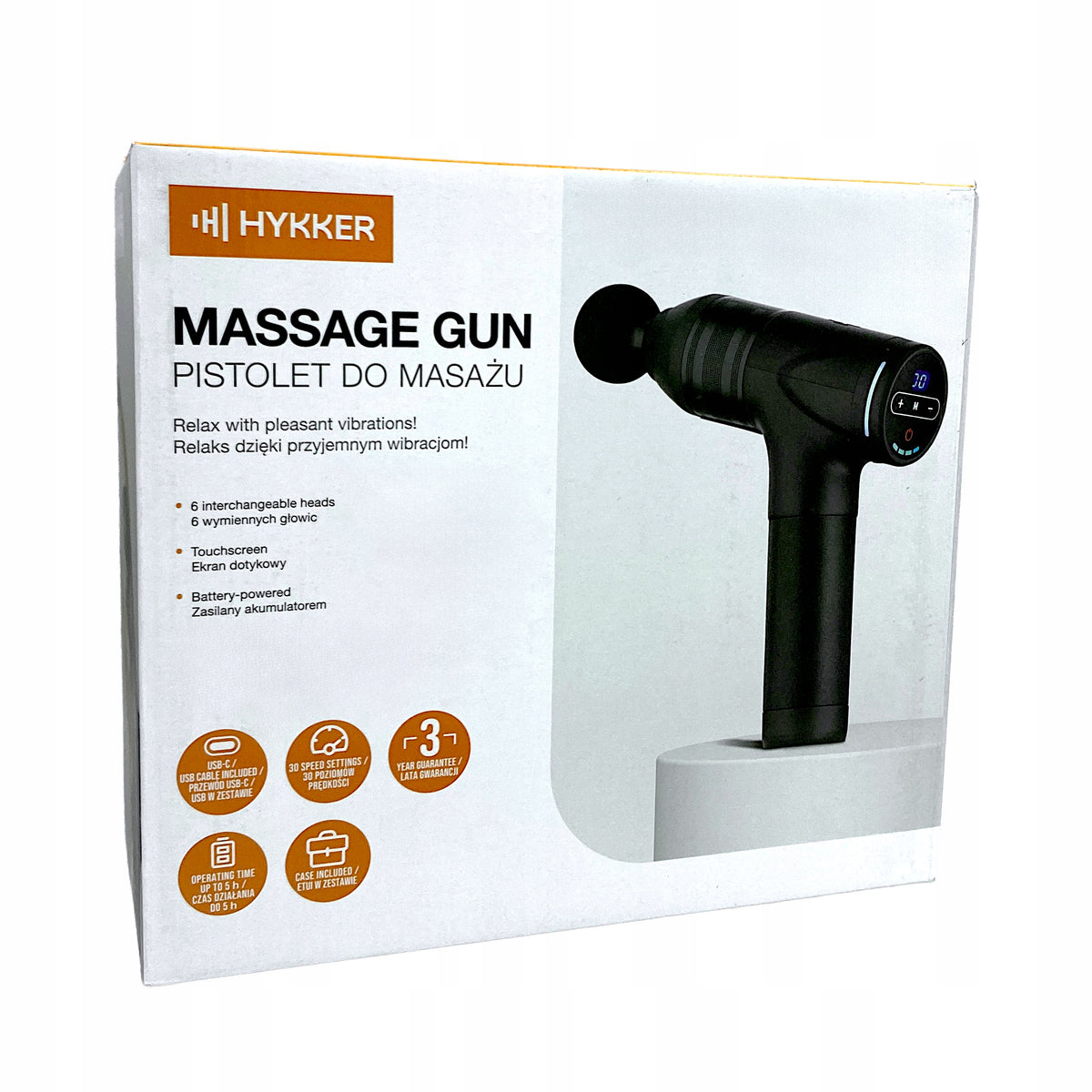 Hykker Massage gun 6 interchangeable heads