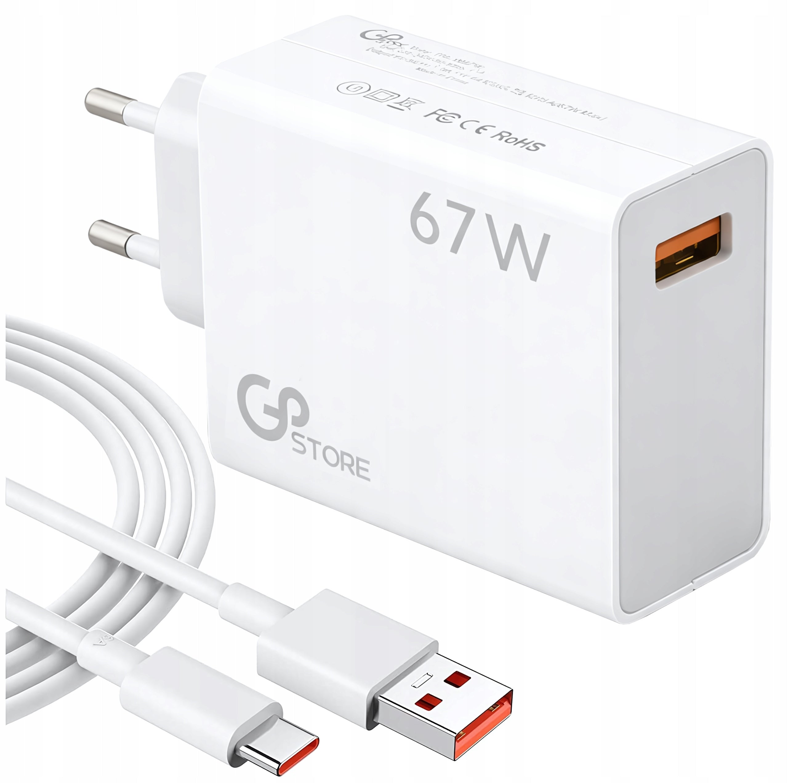 HyperCharge 67W Fast Charger + USB-C 6A 1M Cable