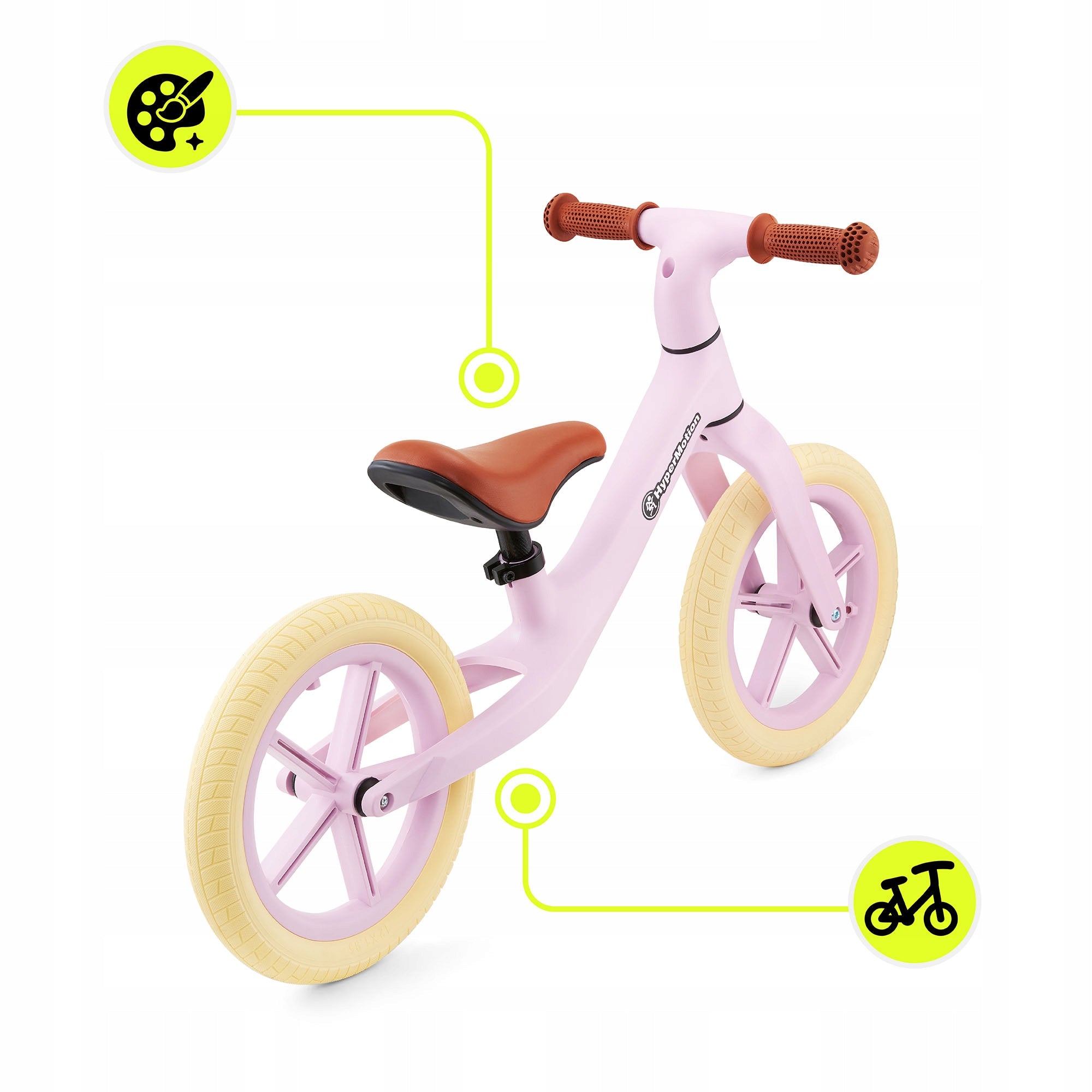 HyperMotion Marcelo balance bike pink – for children, light and stylish Color pink