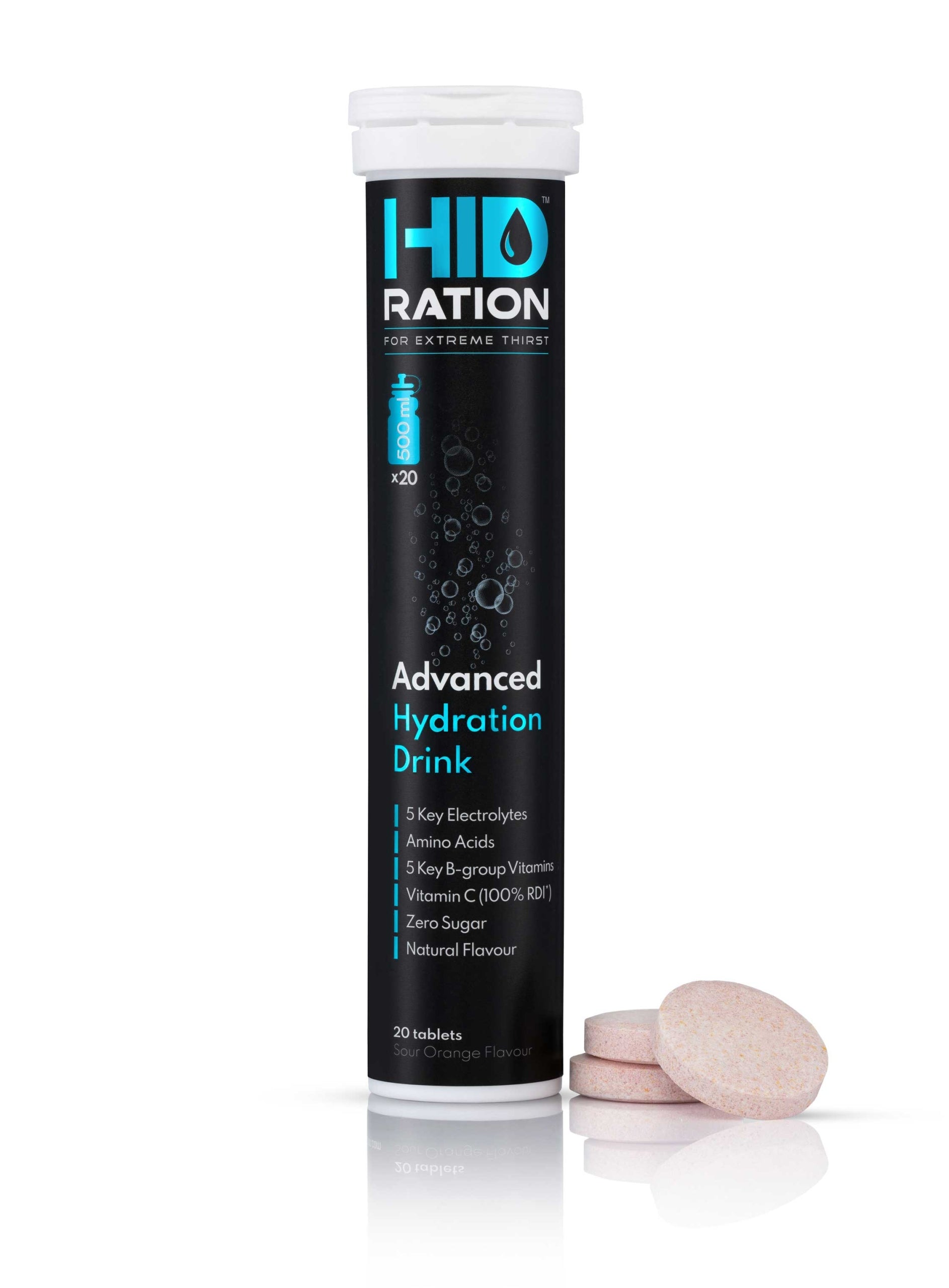 Hypotonic HIDRation electrolytes vitamins without sugar Manufacturer code HID-RATION-SO