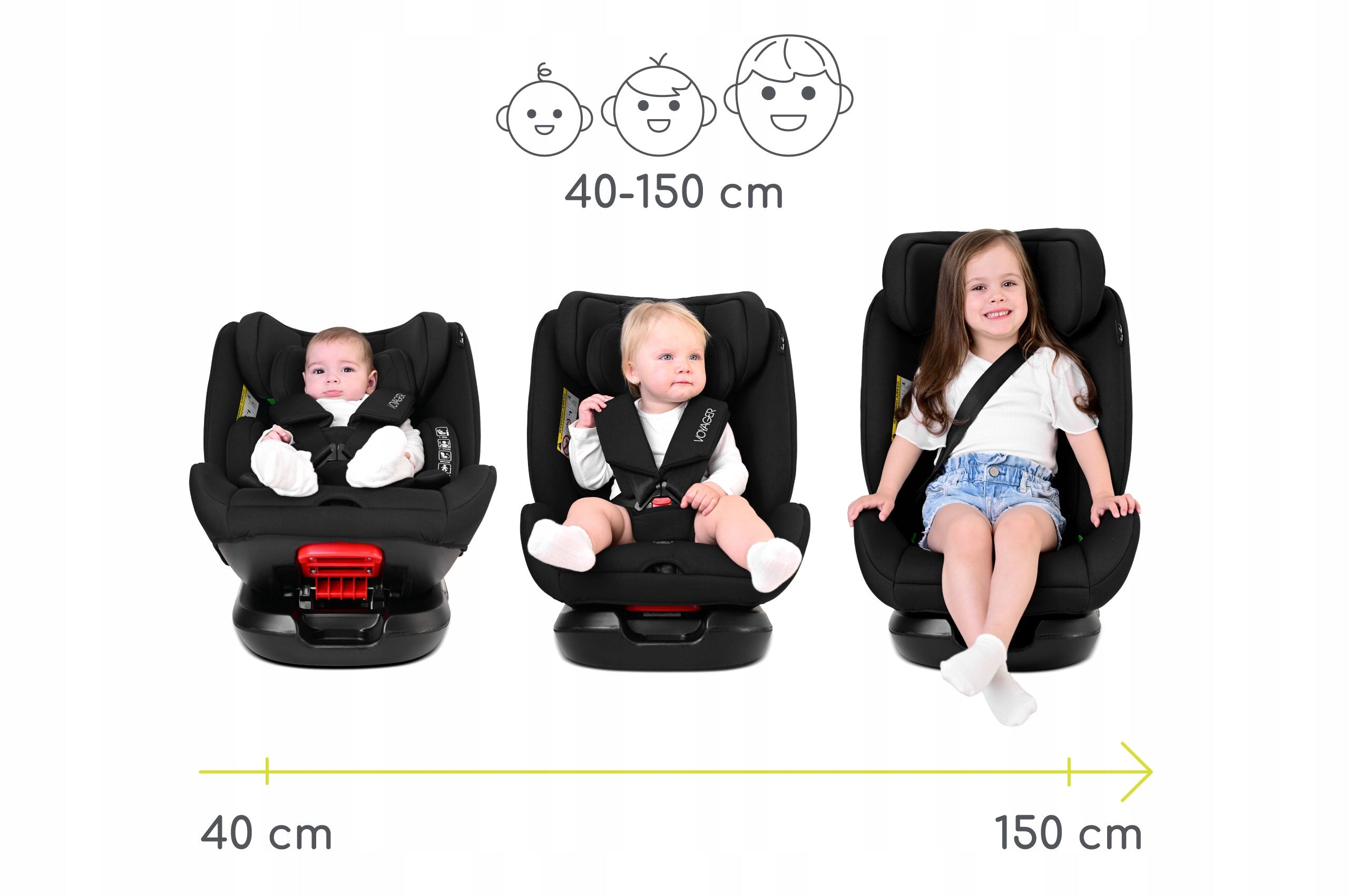 I-SIZE car seat for belt 40-150cm 36kg front rear travel cushion EAN (GTIN) 3800166117850