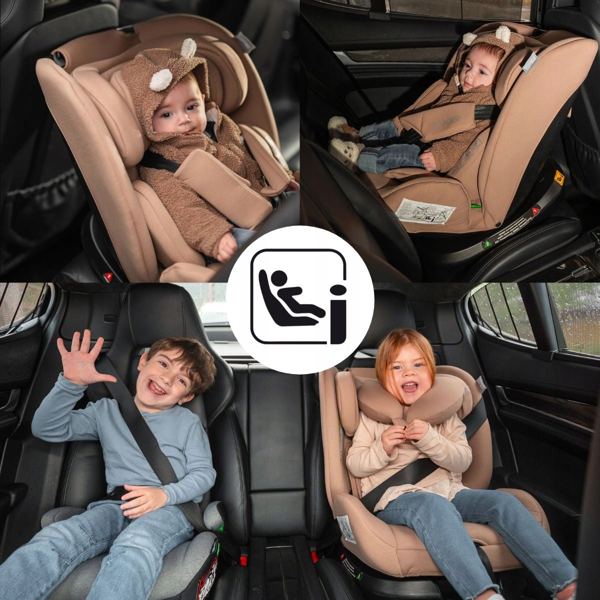 I-SIZE car seat for belt 40-150cm 36kg front rear travel cushion Manufacturer code 10072072501