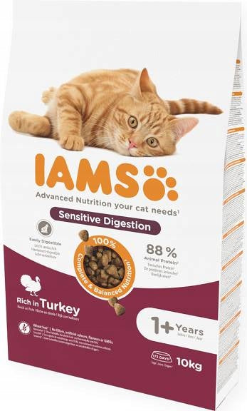 IAMS CAT ADULT SENSITIVE DIGESTION CAT FOOD 10kg