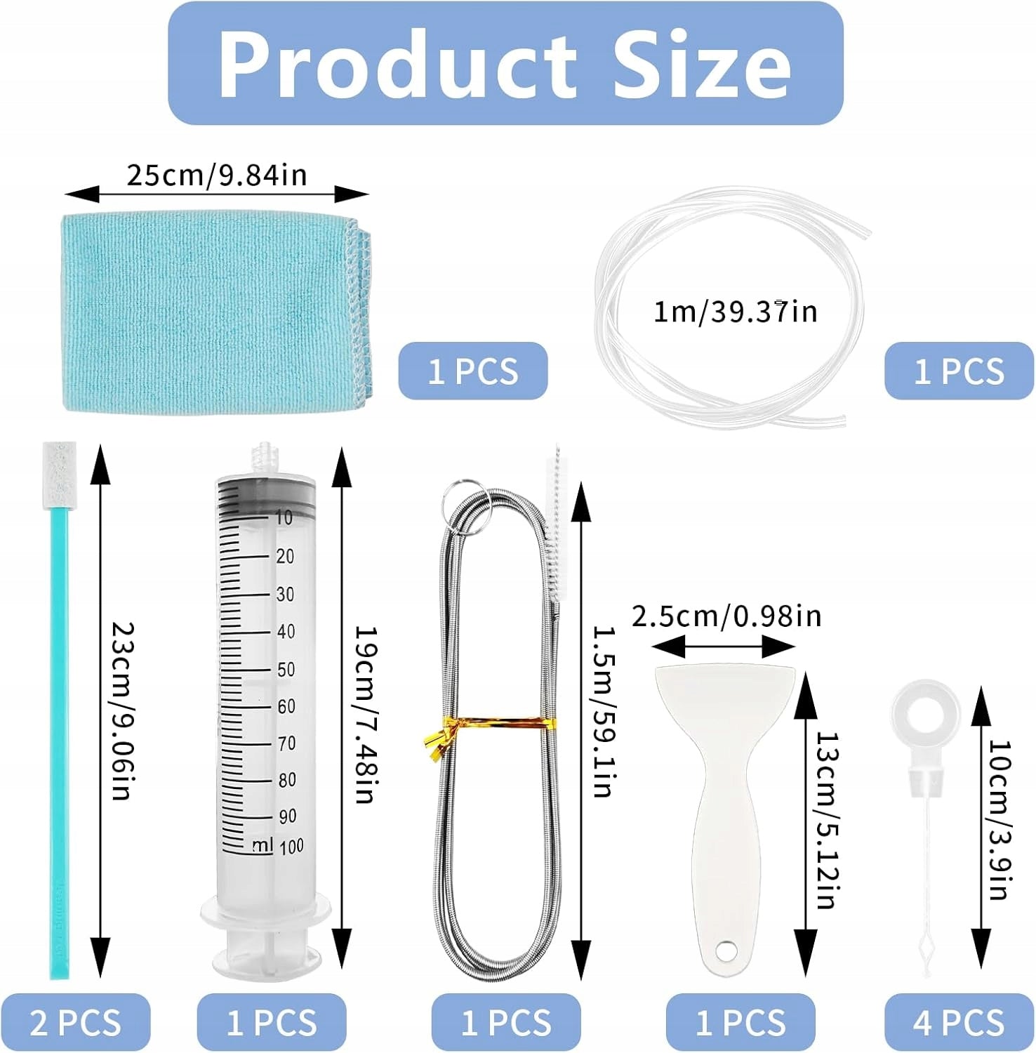 ICE CREAM CLEANING KIT BRUSH SYRINGE SCRAPER Brand Mi