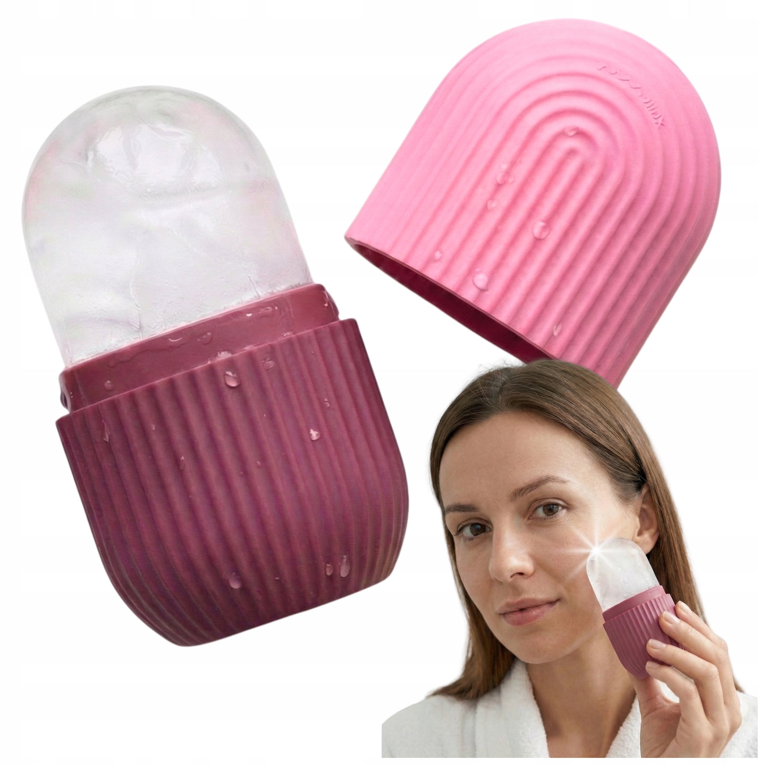ICE CUBE ICE MASSAGER FOR FACE AND NECK ICE MASSAGE COOLING PINK