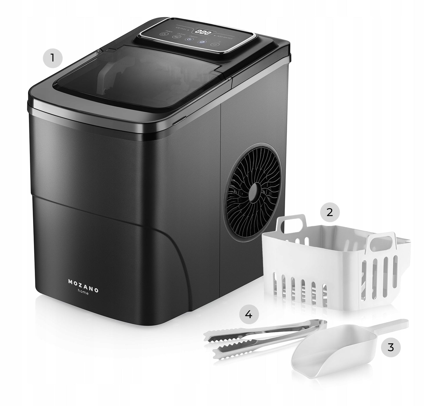 ICE MAKER 12KG HOMEMADE CUBE MACHINE 160W MOZANO EXPRESS ICE Brand Mozano