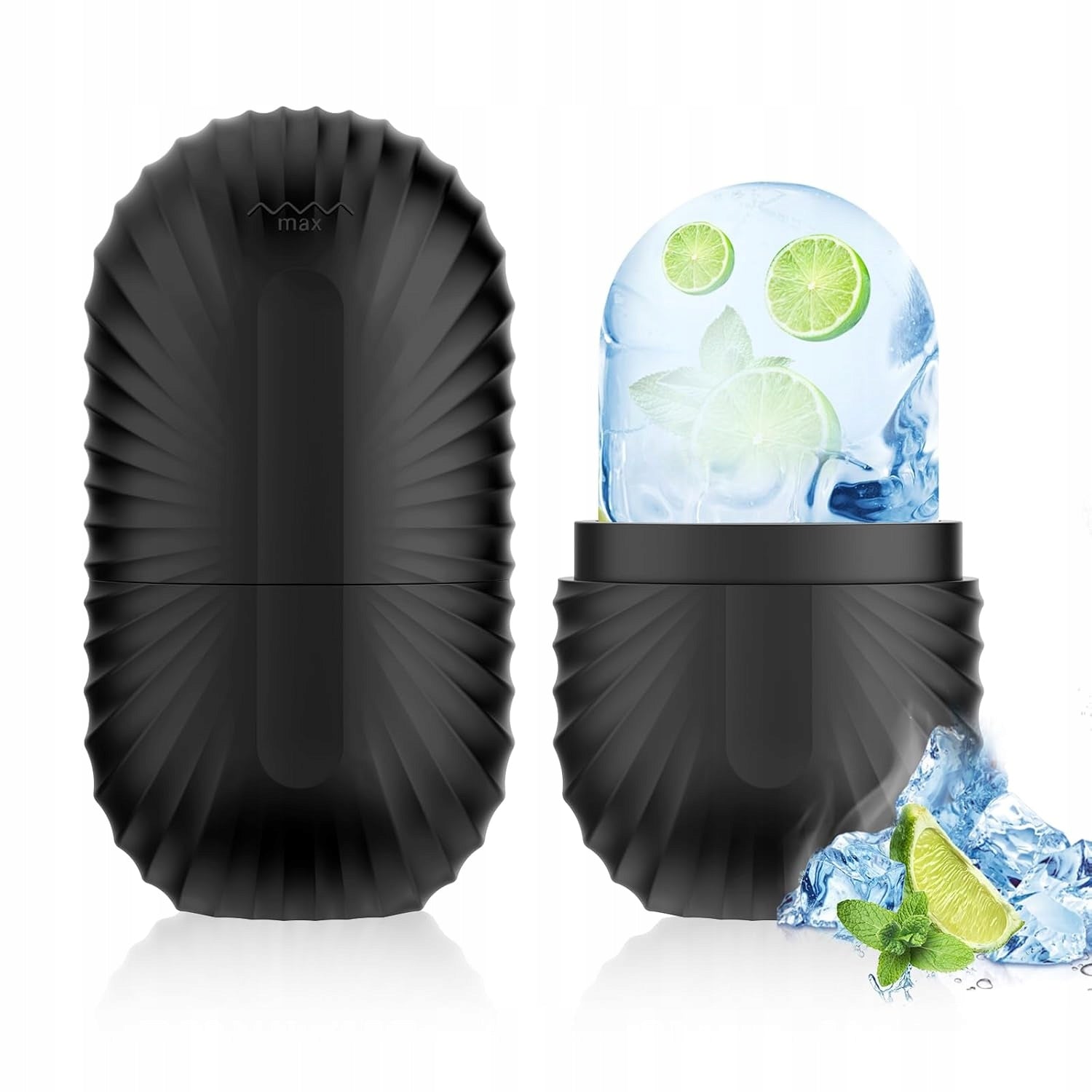 ICE ROLLER Ice Face Massager Cooling Smoothing Wrinkles Black