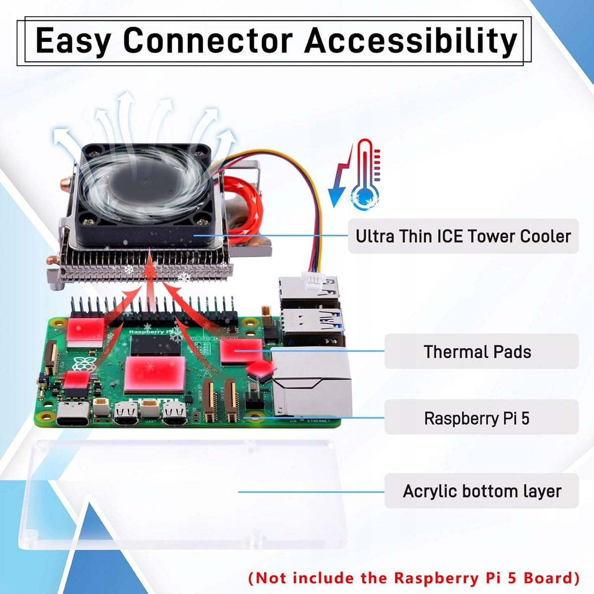 ICE TOWER COOLER WITH ALUMINUM HEATSINK 4PIN PWM Manufacturer Raspberry pi