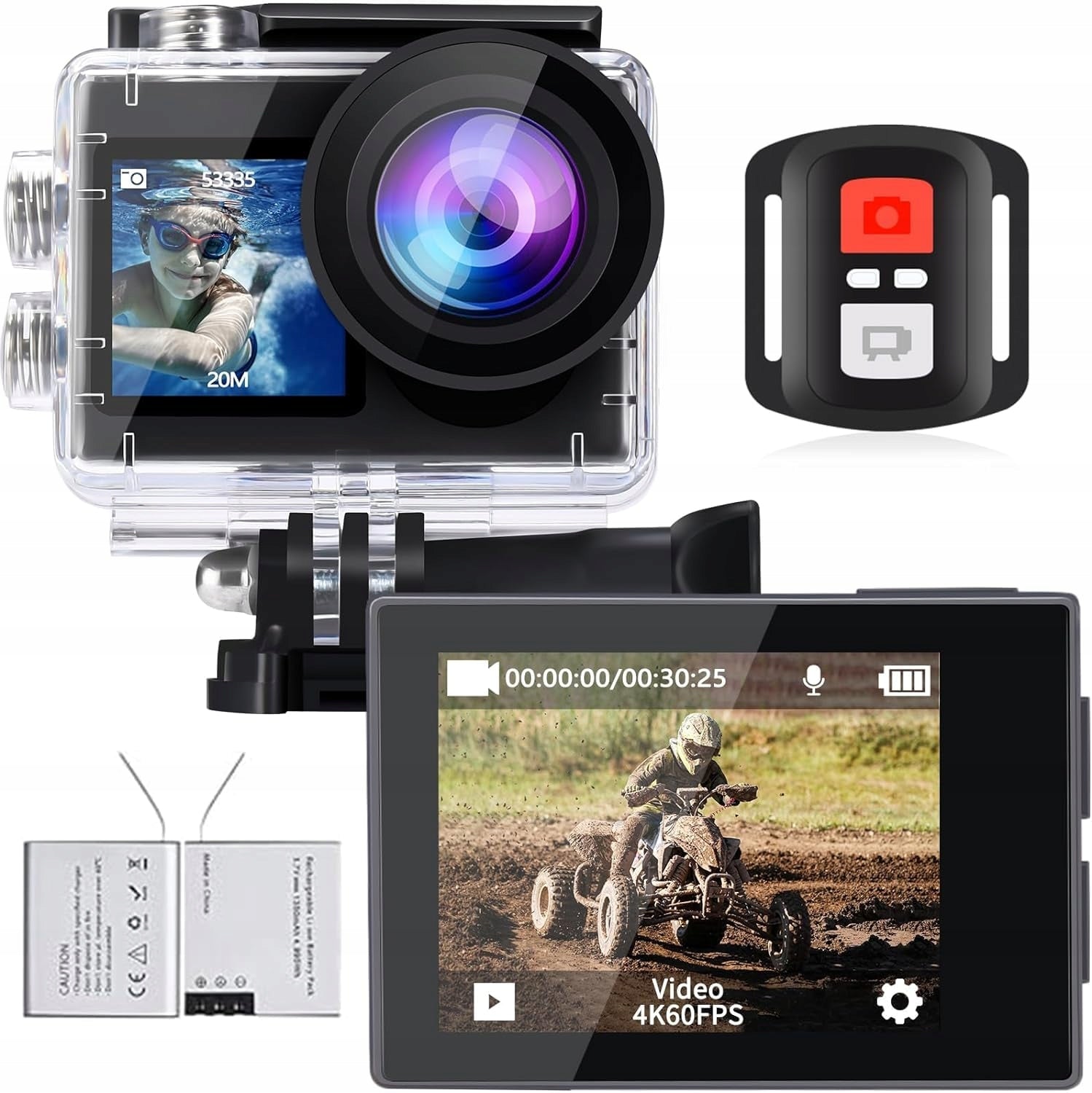 ICEFOX Sports Camera 4K Waterproof 40M Ultra HD 20MP WiFi Wide Angle